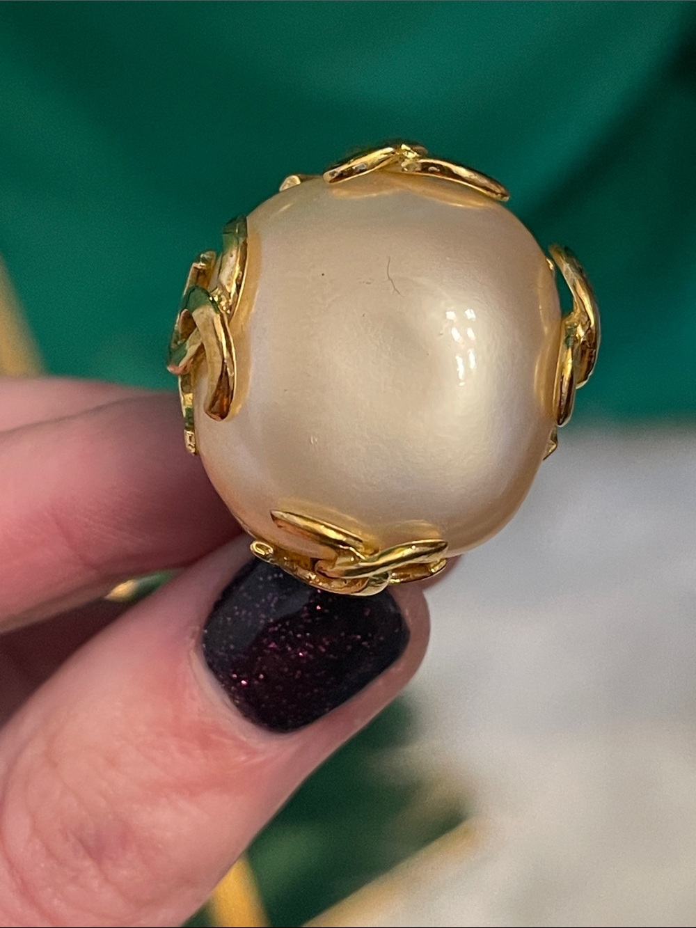 Vintage Chanel Large Mabe Pearl Filigree Rope Border Clip On Earrings- and bonus - Picture 5 of 12